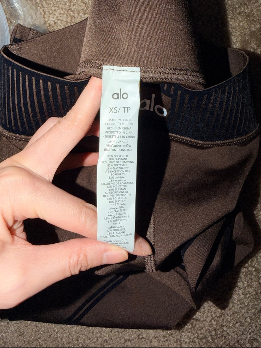 alo airlift high waist 7/8 line up Leggings Espresso Chestnut size XS - Picture 4 of 7